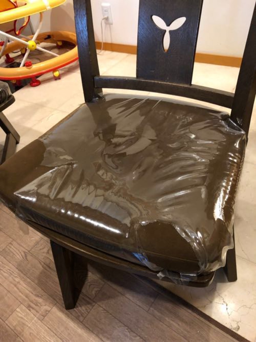 一枚板食卓テーブルセット 椅子座面張り替え