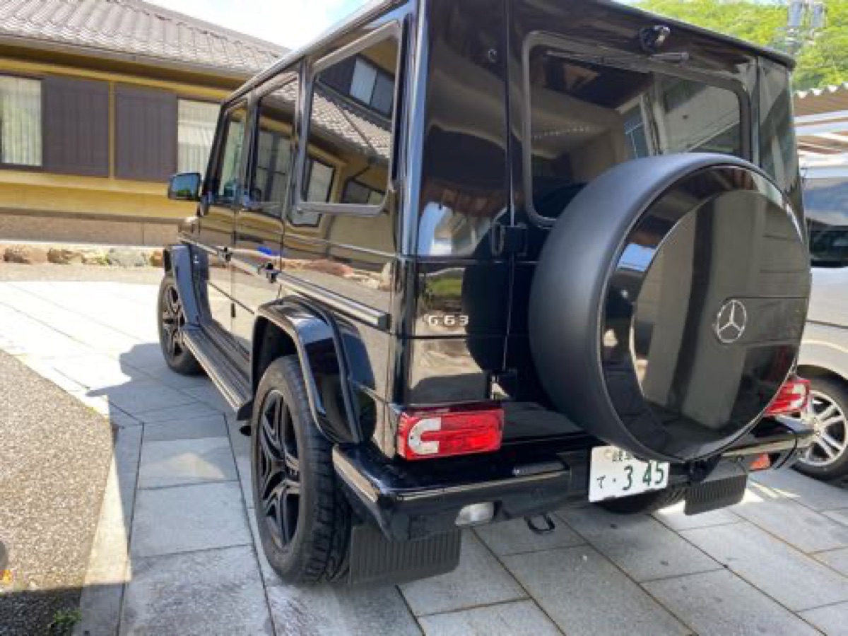 ゲレンデ ホイール カラーチェンジ リアタイヤカバーカラーチェンジ 施工写真 5