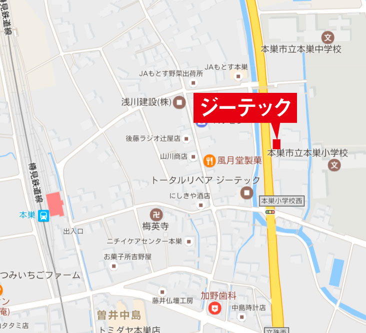 ジーテックの地図